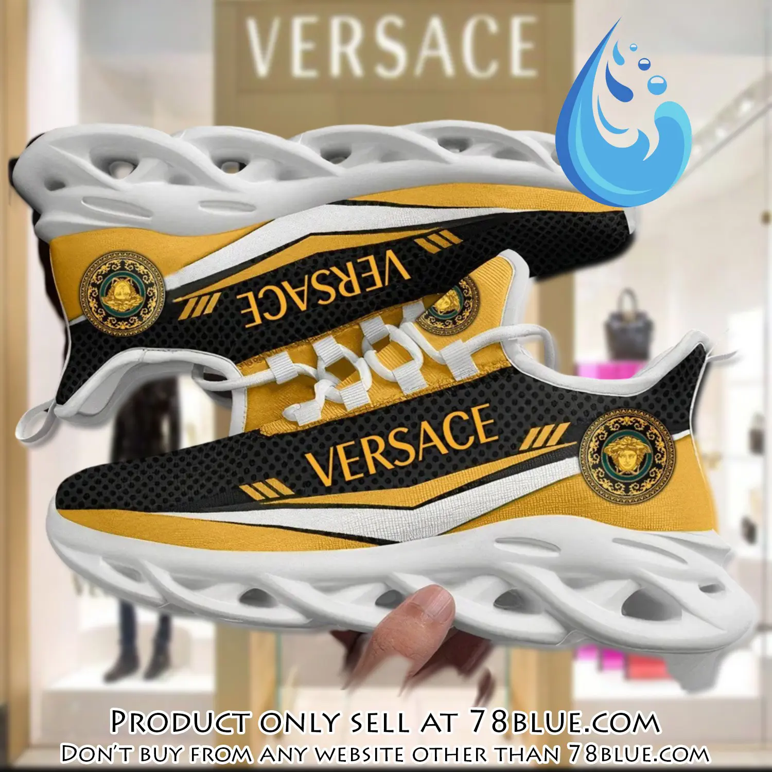 Versace medusa yellow max soul shoes luxury brand gifts for men women 78b0536445